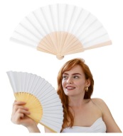 DREVENÝ VENTILÁTOR Veľký 41cm Elegantný Biely