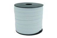 Gumička, pletená, 10 mm, plochá, biela