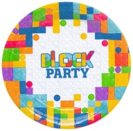 Papierové taniere Farebné bloky Birthday Party 18cm 6ks.