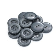 Gombíky 22mm, dve dierky, 10ks, grafit