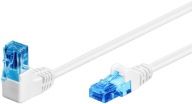 LAN UTP CAT 6A sieťový kábel 1x 90° Biely 0,5m