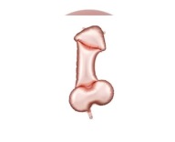 Fóliový balónik na penis, 55,5x112 cm, ružové zlato