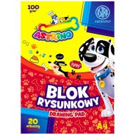 BLOK NA KRESLENIE, BIELY, LOVNA, A4, 20 LISTOV, 100g/m2 NA MAĽOVANIE PASTELY