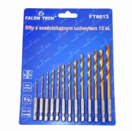 Titánové vrtáky do kovu 1/4 BIT 1,5-6,5mm 13 ks