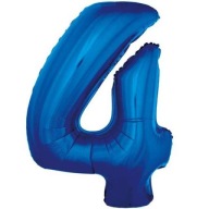 MODRÝ fóliový balón číslo 4 narodeniny XXL