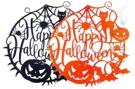 Halloweenske prívesky dekorácie dekorácie farby + zadarmo
