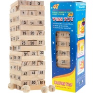 DREVENÁ HRA SPOLOČENSKÁ HRA WOBKING TOWER 54 prvkov náučných