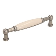 Nábytková úchytka UP21, nikel patina + porcelán 96mm