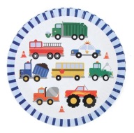 Narodeninové papierové taniere CARS 18 cm jednorazové taniere
