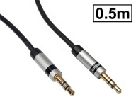JACK kábel 3,5 mm 3P TRS stereo zástrčka SLIM VITALCO 0,5 m