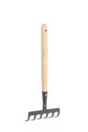 Hrable 11 cm oceľové, 6 zubov, drevený hriadeľ, hrable 36 cm