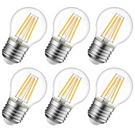 6x E27 LED žiarovka vláknová guľa 2W=15W 200lm teplá 3000K dekoračná Savineo