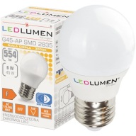 LED žiarovka E27 BALL G45 6W=45W 554lm CCD Úspora energie bez blikania