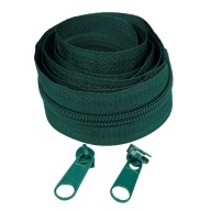 5mm páska na špirálový zips, zelená, 1m, 2 jazdce