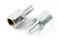 Redukcia na zrkadlo na riadidlá, vnútorný závit L10 / vonkajší L8 CHROME PAIR