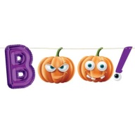 Papierové GIRLAND BOO tekvice na HALLOWEEN, 150 cm