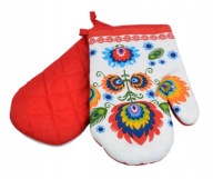 Sada 2 ks chňapiek s magnetom Folk red
