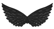 WINGS čierne na maškarný kostým HALLOWEEN karneval 44 x 22 cm anjel