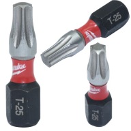 BIT KRÁTKY NÁRAZ MILWAUKEE SHOCKWAVE BIT TORX TX25 25mm 1ks.