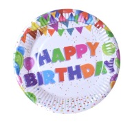 HAPPY BIRTHDAY Papierové taniere 23 cm