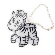 Reflexná kľúčenka, hranolový prívesok pre dieťa, na cyklistický batoh ZEBRA