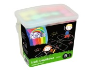 Veľká chodníková krieda na tabule, 7 farieb, 15 ks.
