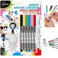 Akrylové fixy 6 farieb s Keychain Kidea Markers Markers [MABBKA]