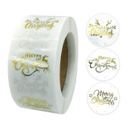 Okrúhle ozdobné nálepky Christmas Mix Gold 10 ks