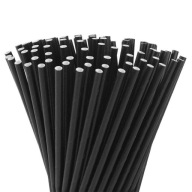 PAPIEROVÉ SLAMKY NA NÁPOJE 19CM, ČIERNA, 10KS