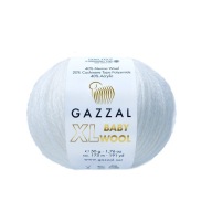 Priadza z bielej vlny Gazzal BABY WOOL XL - 801