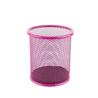 Nádobový hrnček NA PENS stolový organizér MESH okrúhly RUŽOVÝ