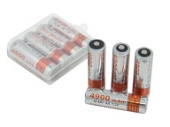 4X BATÉRIE R6 AA 4900 MAH BATÉRIE + Púzdro