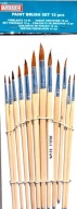 Súprava 12 kusov TECH-UP BRUSHES, rôzne veľkosti, profesionálny TROTON 730