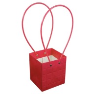 Elegantná červená kvetinová taška 33 cm na svadobný dar ku Dňu matiek