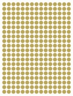 Nálepky CIRCLES Bodky 1cm 300ks ZLAT
