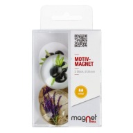FAREBNÁ chladnička MAGNETS GLASS Oliva/Levanduľa 3,5 cm 2 kusy MAGNET