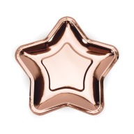 Papierové taniere STARS rose gold rose gold 18 cm 6 ks k narodeninám