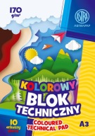 FAREBNÝ TECHNICKÝ BLOK A3 ASTRA 170G 10 LIST