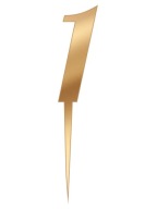 Číslo 1 Topper čísla na tortu 8 cm plexisklo zlaté zrkadlo