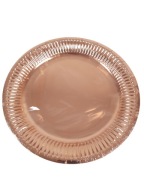 Zlaté ružové papierové taniere, malé, 18 cm