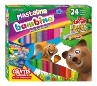 BAMBINO PLASTELINA 24 FARIEB 2 GLITRE + podložka