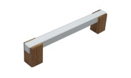 Drevená nábytková úchytka Railing Matt White, dĺžka 212mm, veľ. 192 mm