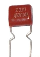FÓLIOVÝ KONDENZÁTOR 100nF 450V 104K sada 10 kusov