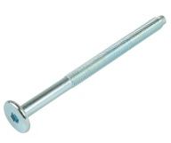 10x metrická skrutka M6 x 80 mm biela pozinkovaná nábytková skrutka s vložením