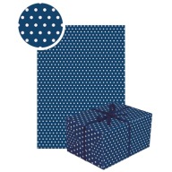 darčekový baliaci papier 70x200 tmavomodré bodky + zoznam x1