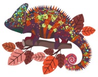 NÁLEPKA NA SKLENÝ NÁBYTOK ZRKADLO CHAMELEON GEKOON