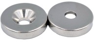 SILNÝ NEODYMOVÝ MAGNET 14x3 mm S OTVOROM 7/3,5 mm PRE SÚPRAVU 2 Skrutiek