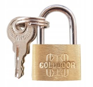 VISIACI ZÁMOK NA BATOŽINU MALÝ SKRIŇKOVÝ, MOSADZNÝ, AUTOMAT 20 mm x 12 mm
