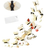 3D samolepky motýľa Double White Ecru Magnet Wedding
