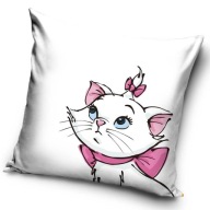 Obliečka na vankúš 40x40 dekoračná SOFT VELVET Aristocats Cat Marie, biela
